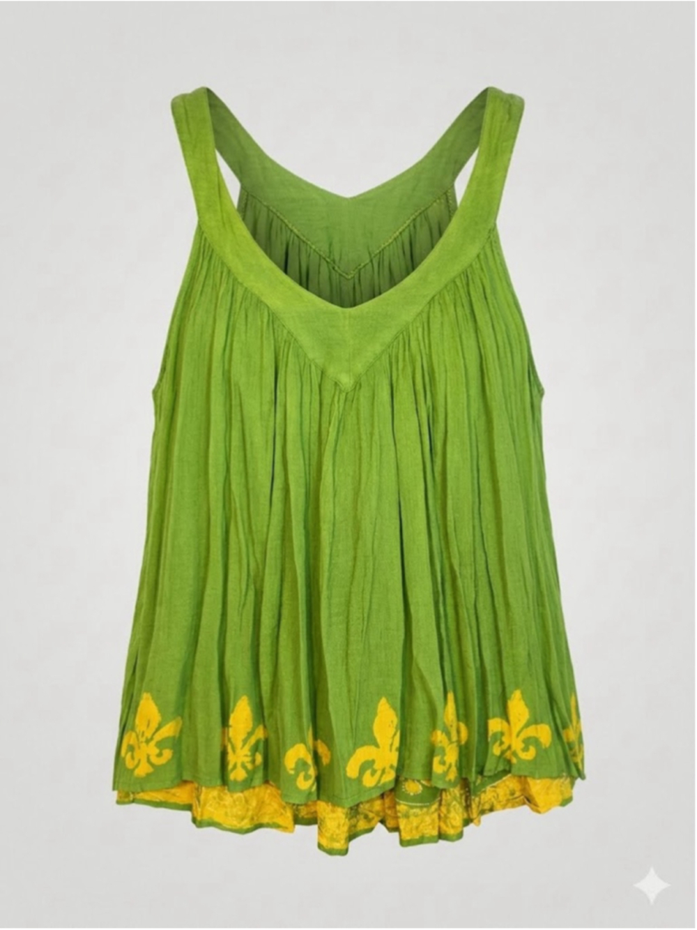 Shoreline Oversize Tunic Top XL 2x Embroidered Pleated Flowy Tank Boho Festival